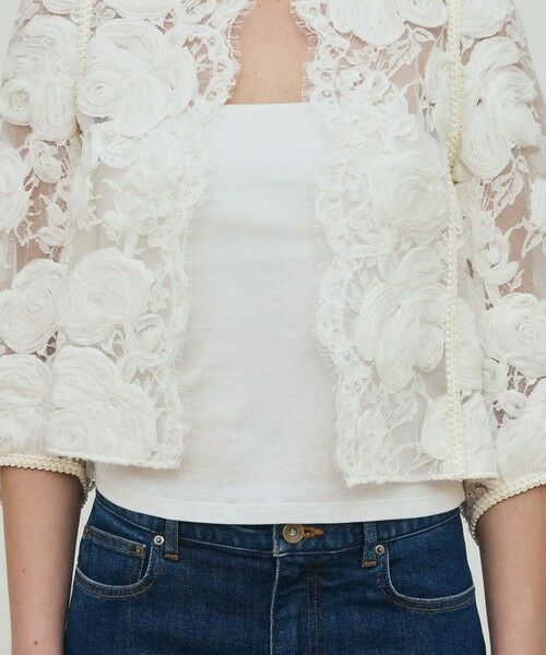 TOMORROWLAND / トゥモローランド ノーカラージャケット | リバーレース クロップドジャケット | 詳細7