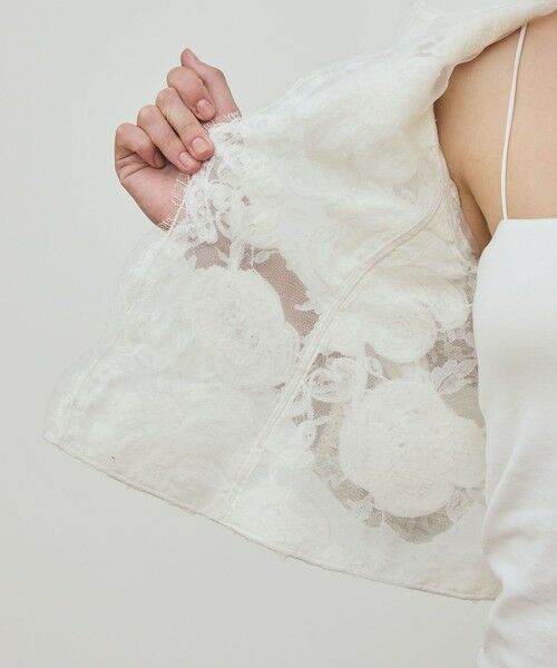 TOMORROWLAND / トゥモローランド ノーカラージャケット | リバーレース クロップドジャケット | 詳細8