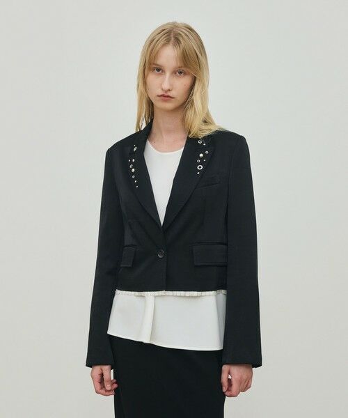 TOMORROWLAND / トゥモローランド テーラードジャケット | レーヨンサテン クロップドジャケット | 詳細2