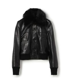 TOMORROWLAND / トゥモローランド テーラードジャケット | リンクルレザー ムートンカラーブルゾン