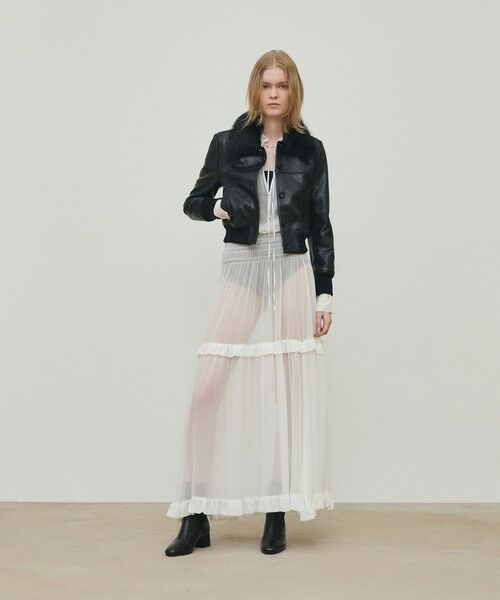 TOMORROWLAND / トゥモローランド テーラードジャケット | リンクルレザー ムートンカラーブルゾン | 詳細1