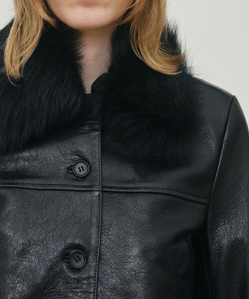 TOMORROWLAND / トゥモローランド テーラードジャケット | リンクルレザー ムートンカラーブルゾン | 詳細6