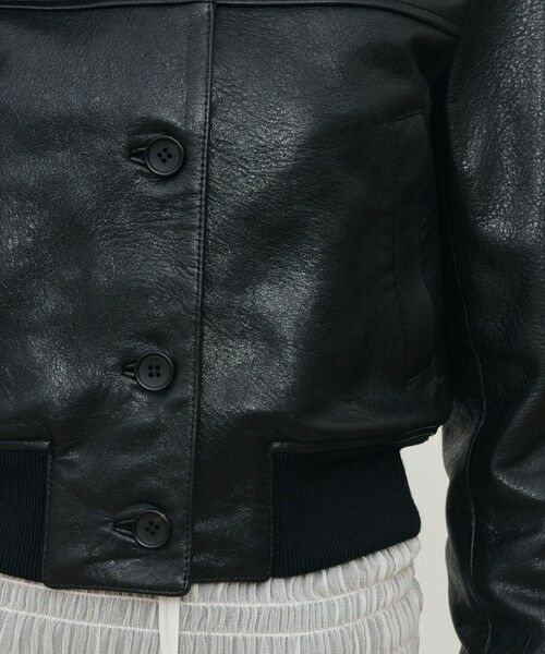 TOMORROWLAND / トゥモローランド テーラードジャケット | リンクルレザー ムートンカラーブルゾン | 詳細8