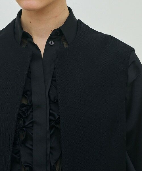 TOMORROWLAND / トゥモローランド ベスト | ウールファブリックコンビ ロングジレ | 詳細6