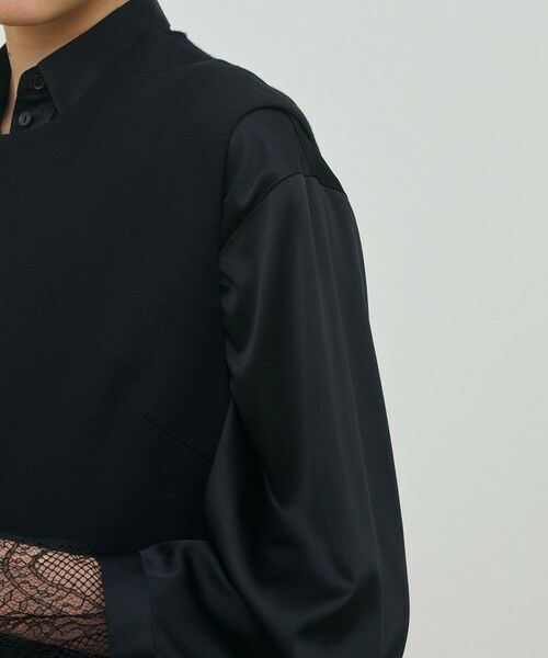 TOMORROWLAND / トゥモローランド ベスト | ウールファブリックコンビ ロングジレ | 詳細7