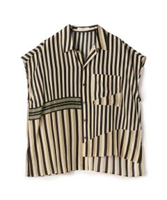 TOMORROWLAND / トゥモローランド シャツ・ブラウス | シルクハブタエストライププリント アシンメトリーヘムシャツ