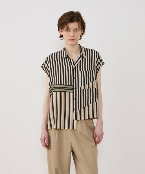 TOMORROWLAND / トゥモローランド シャツ・ブラウス | シルクハブタエストライププリント アシンメトリーヘムシャツ | 詳細2