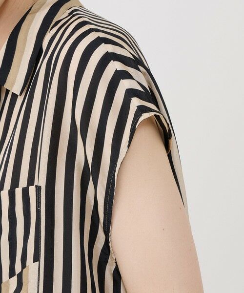 TOMORROWLAND / トゥモローランド シャツ・ブラウス | シルクハブタエストライププリント アシンメトリーヘムシャツ | 詳細6