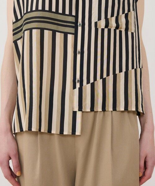 TOMORROWLAND / トゥモローランド シャツ・ブラウス | シルクハブタエストライププリント アシンメトリーヘムシャツ | 詳細7