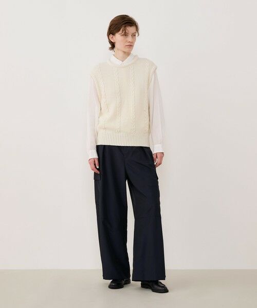 TOMORROWLAND / トゥモローランド ベスト | ウールヘンプケーブル クルーネックベスト | 詳細1