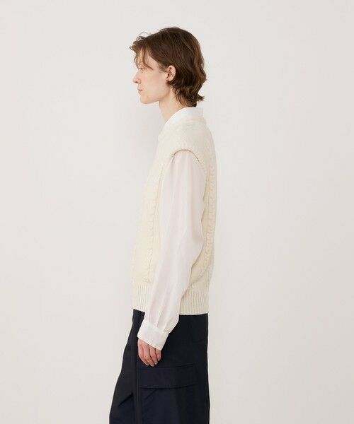 TOMORROWLAND / トゥモローランド ベスト | ウールヘンプケーブル クルーネックベスト | 詳細3