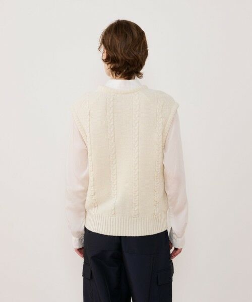 TOMORROWLAND / トゥモローランド ベスト | ウールヘンプケーブル クルーネックベスト | 詳細4