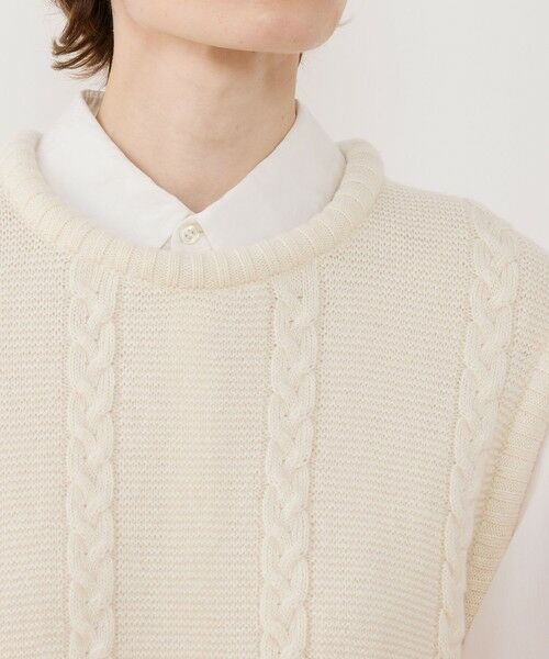 TOMORROWLAND / トゥモローランド ベスト | ウールヘンプケーブル クルーネックベスト | 詳細5