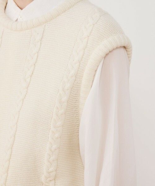 TOMORROWLAND / トゥモローランド ベスト | ウールヘンプケーブル クルーネックベスト | 詳細6