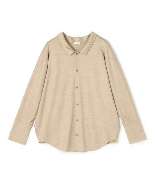 TOMORROWLAND/トゥモローランド ウォッシャブルウールジャージー ドルマンスリーブシャツ 43 ベージュ F