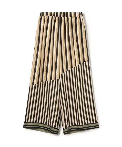 TOMORROWLAND / トゥモローランド その他パンツ | シルクハブタエストライププリント ワイドイージーパンツ(46 ブラウン系)