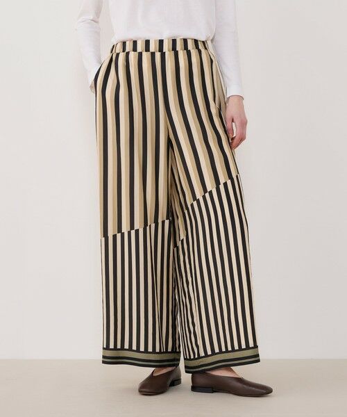 TOMORROWLAND / トゥモローランド その他パンツ | シルクハブタエストライププリント ワイドイージーパンツ | 詳細2