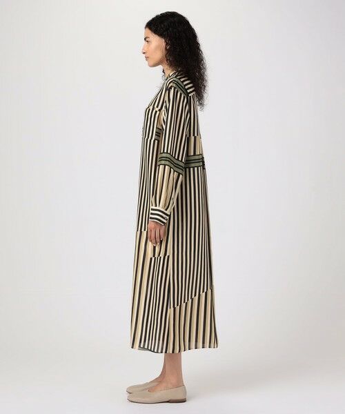 TOMORROWLAND / トゥモローランド ロング・マキシ丈ワンピース | シルクハブタエストライププリント バンドカラーシャツワンピース | 詳細2