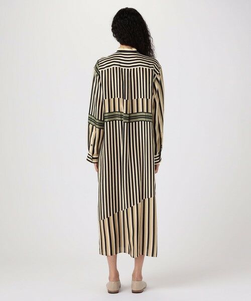 TOMORROWLAND / トゥモローランド ロング・マキシ丈ワンピース | シルクハブタエストライププリント バンドカラーシャツワンピース | 詳細3