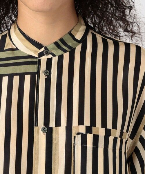 TOMORROWLAND / トゥモローランド ロング・マキシ丈ワンピース | シルクハブタエストライププリント バンドカラーシャツワンピース | 詳細4