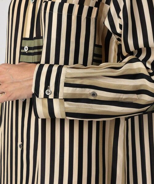 TOMORROWLAND / トゥモローランド ロング・マキシ丈ワンピース | シルクハブタエストライププリント バンドカラーシャツワンピース | 詳細6