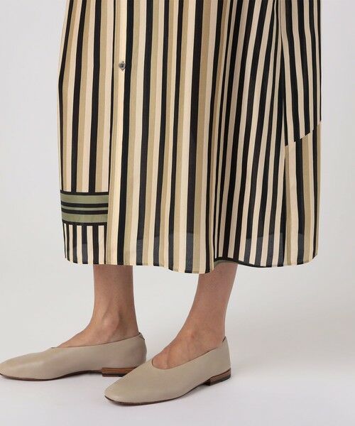 TOMORROWLAND / トゥモローランド ロング・マキシ丈ワンピース | シルクハブタエストライププリント バンドカラーシャツワンピース | 詳細7