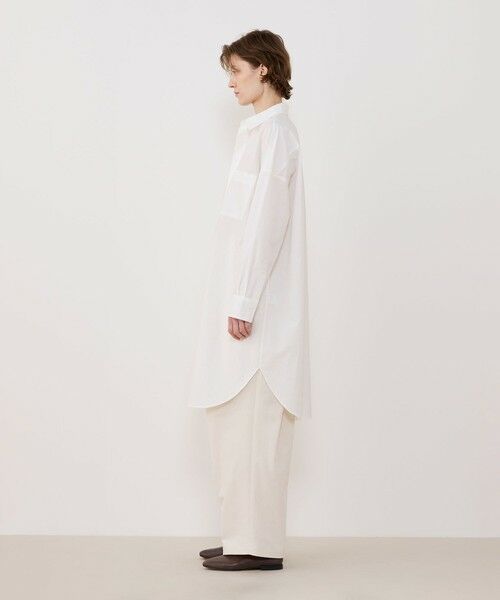TOMORROWLAND / トゥモローランド チュニック | クリスプライトコットン レイヤードロングシャツ | 詳細2