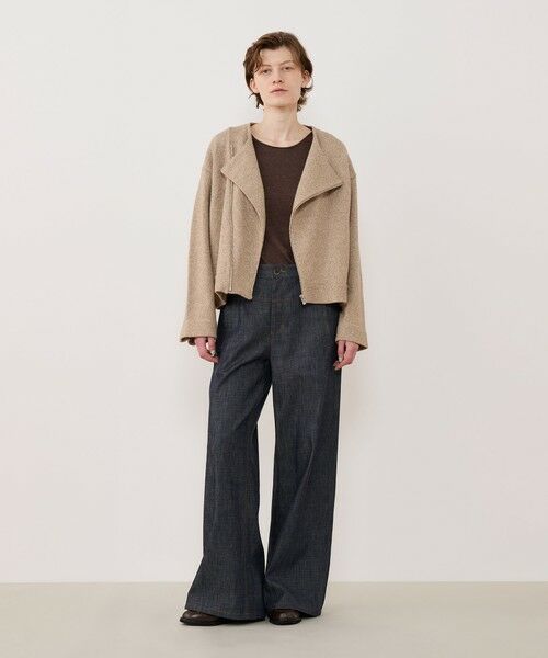 TOMORROWLAND / トゥモローランド ブルゾン | カシミヤペーパー ライダースジャケット | 詳細1