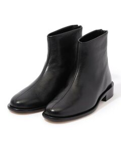 美品 Purpred ラムレザー 黒 【24】 バックジップ ショートブーツ 美品 Purpred ラムレザー 黒 【24】 バックジップ ショートブーツ