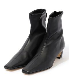 美品 Purpred ラムレザー 黒 【24】 バックジップ ショートブーツ 美品 Purpred ラムレザー 黒 【24】 バックジップ ショートブーツ