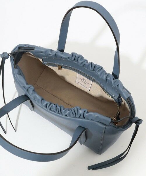 LORISTELLA グレー ハンドバッグ　ショルダー付き ロリステッラ LORISTELLA シュリンクレザーハンドバッグ