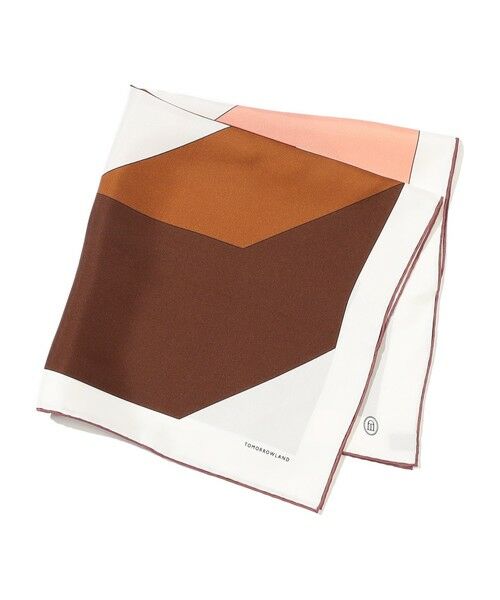 TOMORROWLAND/トゥモローランド Atelier TOMORROWLAND CUBE シルクスカーフ 32 ブラウン系 F