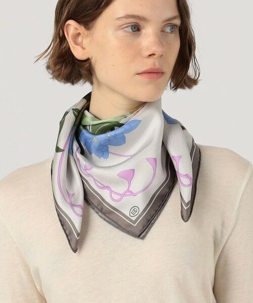 TOMORROWLAND / トゥモローランド バンダナ・スカーフ | Atelier TOMORROWLAND FLOWER シルクスカーフ | 詳細1
