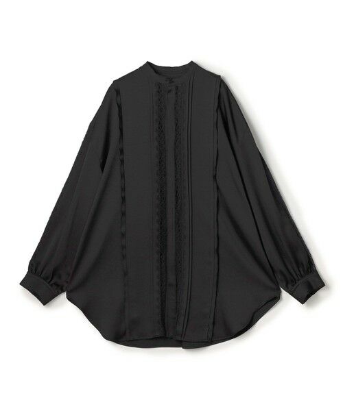 TOMORROWLAND/トゥモローランド ジョーゼットレース オーバーサイズドシャツ 19 ブラック 36(9号)