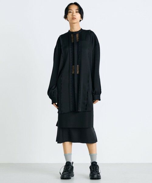 TOMORROWLAND / トゥモローランド シャツ・ブラウス | ジョーゼットレース オーバーサイズドシャツ | 詳細1