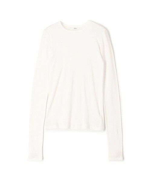 TOMORROWLAND/トゥモローランド コットンシルクフライス クルーネックトップ 11 ホワイト F