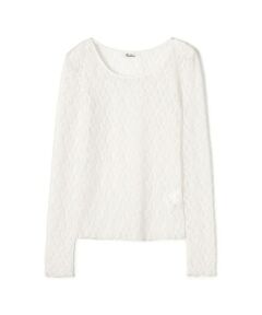 TOMORROWLAND / トゥモローランド カットソー | ストレッチレース クルーネックトップ