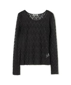 TOMORROWLAND / トゥモローランド カットソー | ストレッチレース クルーネックトップ