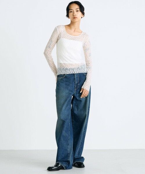 TOMORROWLAND / トゥモローランド カットソー | ストレッチレース クルーネックトップ | 詳細1