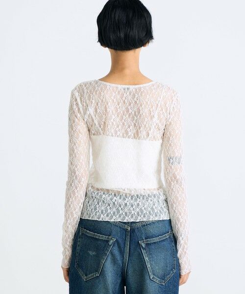 TOMORROWLAND / トゥモローランド カットソー | ストレッチレース クルーネックトップ | 詳細4
