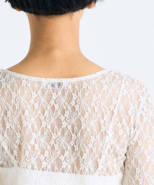 TOMORROWLAND / トゥモローランド カットソー | ストレッチレース クルーネックトップ | 詳細6