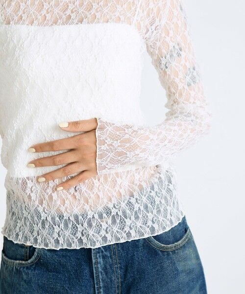 TOMORROWLAND / トゥモローランド カットソー | ストレッチレース クルーネックトップ | 詳細7