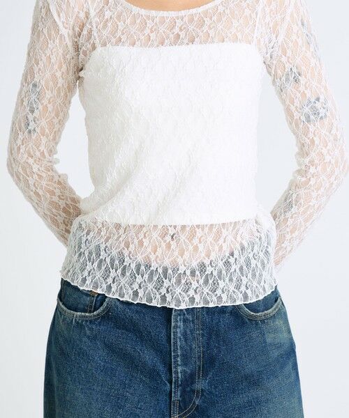 TOMORROWLAND / トゥモローランド カットソー | ストレッチレース クルーネックトップ | 詳細8