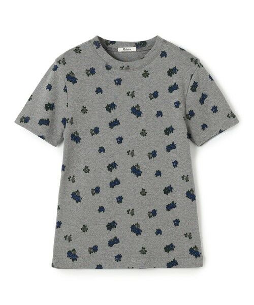 TOMORROWLAND / トゥモローランド Tシャツ | コットンモダールフライス フラワープリント Tシャツ（16 グレー系）