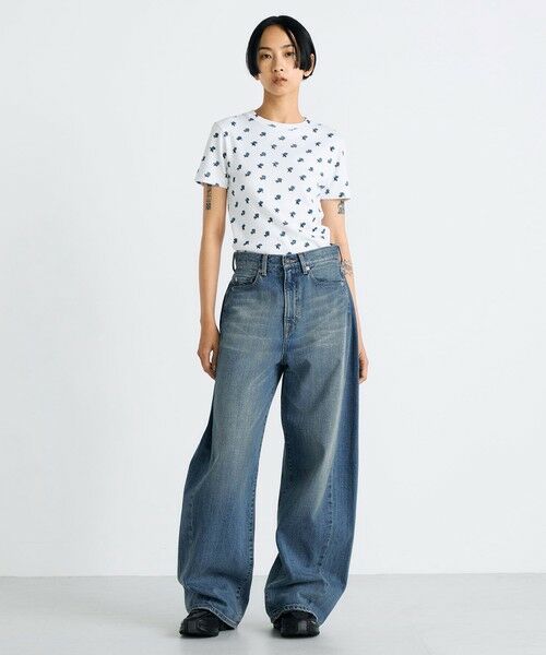 TOMORROWLAND / トゥモローランド Tシャツ | コットンモダールフライス フラワープリント Tシャツ | 詳細1