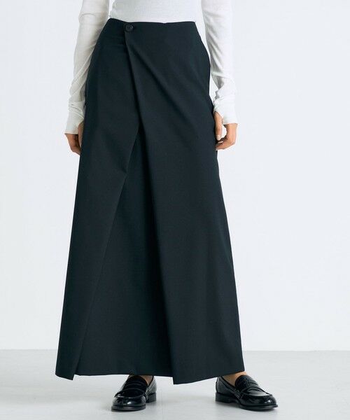 TOMORROWLAND / トゥモローランド ロング・マキシ丈スカート | Super140's ウールトロピカル ラップスカート | 詳細2