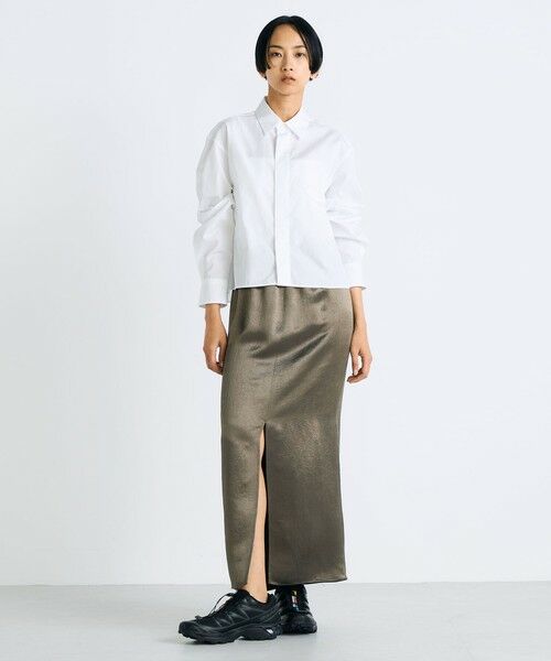 TOMORROWLAND / トゥモローランド ロング・マキシ丈スカート | ワッシャーサテン ペンシルスカート | 詳細1