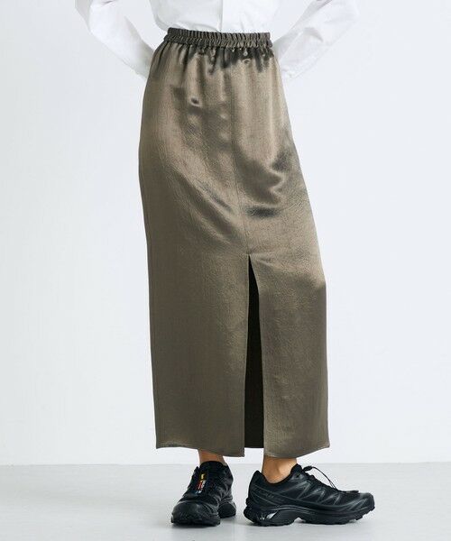 TOMORROWLAND / トゥモローランド ロング・マキシ丈スカート | ワッシャーサテン ペンシルスカート | 詳細2