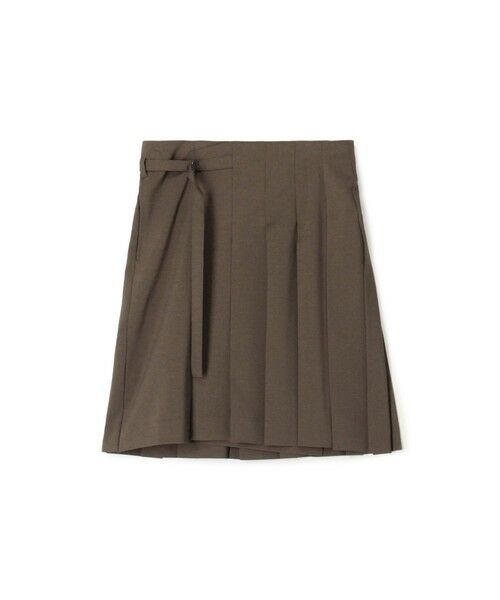 TOMORROWLAND/トゥモローランド ウールライク ラッププリーツスカート 57 カーキ 36(9号)