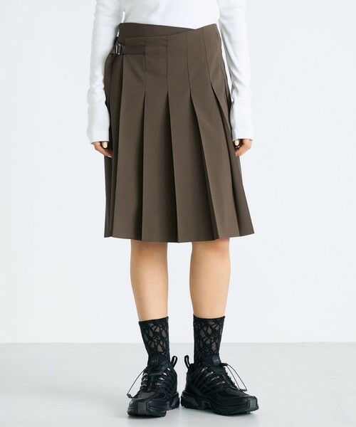 TOMORROWLAND / トゥモローランド ミニ・ひざ丈スカート | ウールライク ラッププリーツスカート | 詳細2